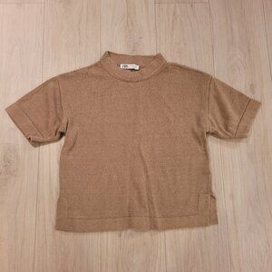ZARA | Heavy Knit Linen T-Shirt Short Sleeve | Sz. S